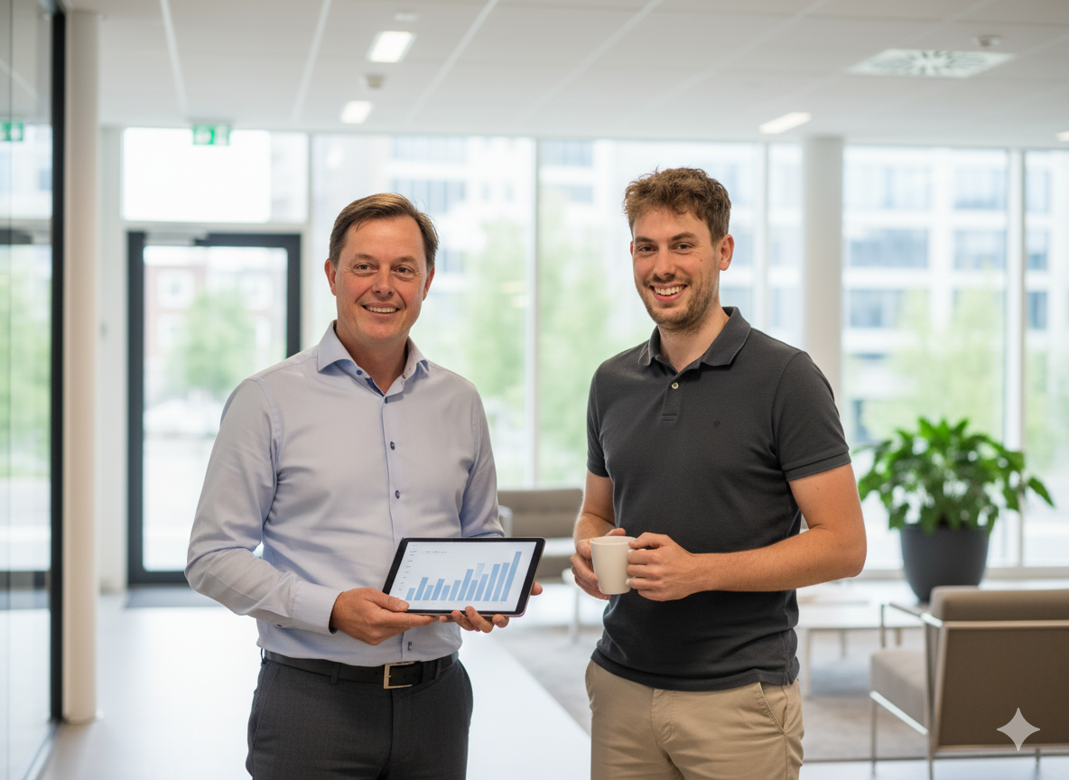 Two data modeling professionals discussing a data model